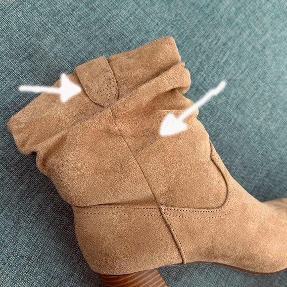 Chunky Block Mid-Calf Boots Pointed Toe Suede Size 7 Brown/ Tan Color Brand New - Picture 6 of 16